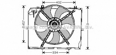 AVA QUALITY COOLING ms7503 -  Вентилятор, охлаждение двигателя